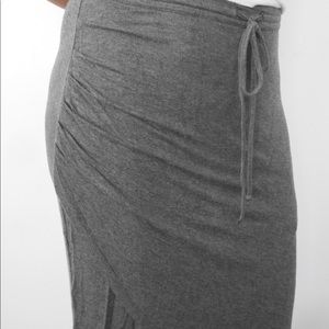 Heathered Melange Ruched Skirt with Drawstring